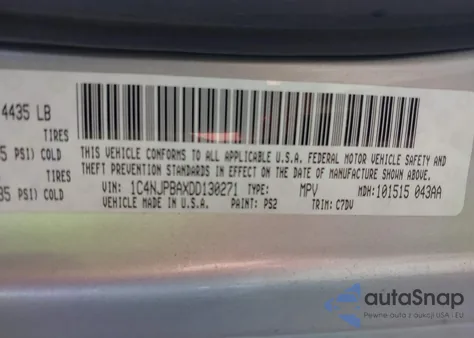 2013 Jeep Patriot Sport z USA, uszkodzony, nr VIN 1C4NJPBAXDD130271